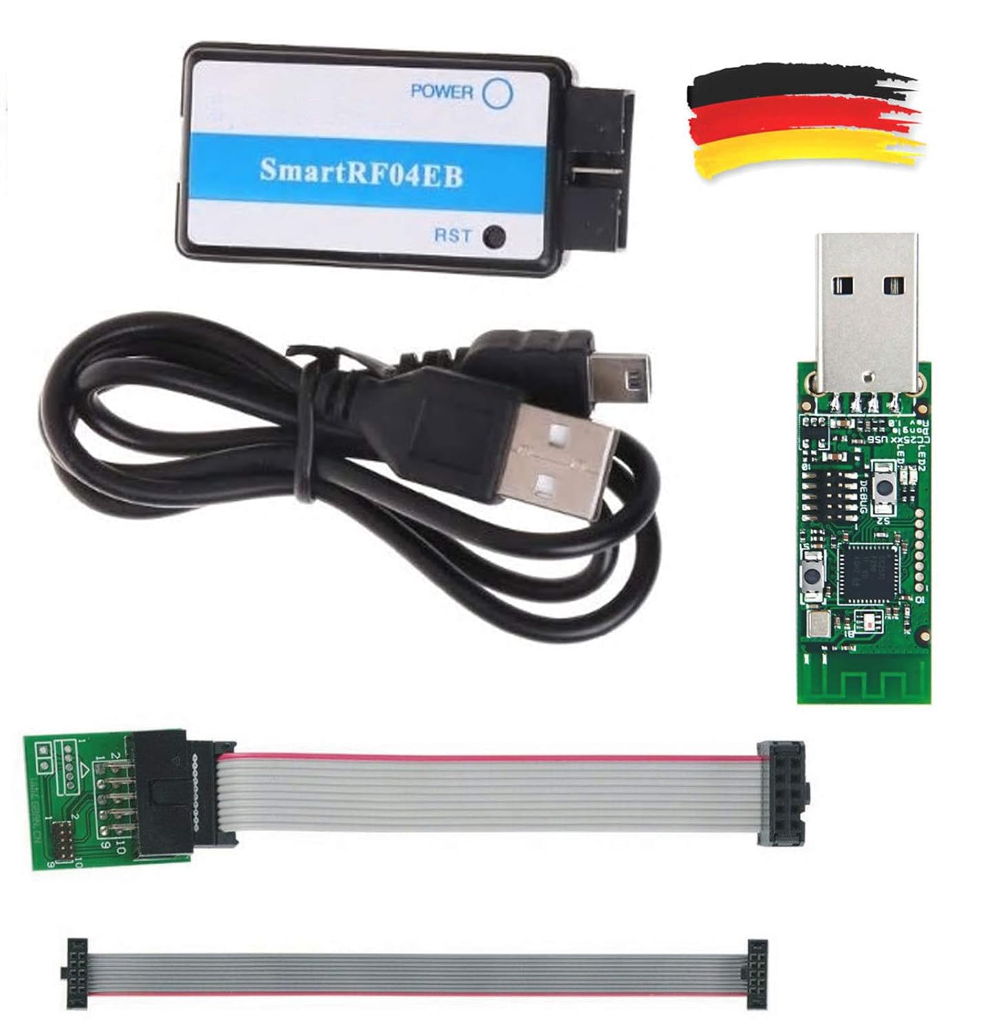 CC Debugger + adapter cable + CC2531 ZigBee USB-Sick Set : Amazon.co.uk ...