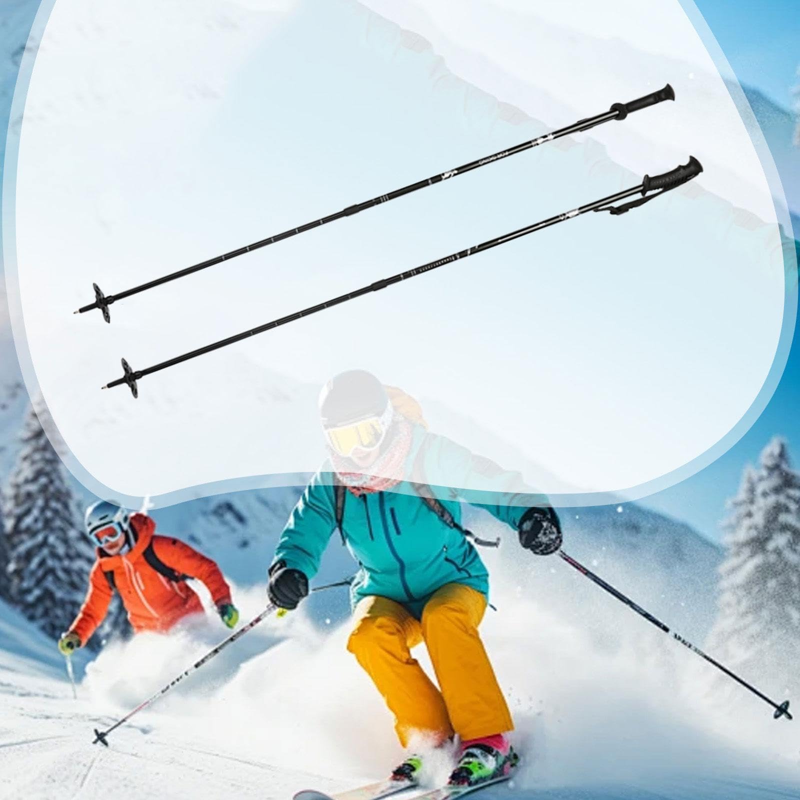 Bâtons de randonnée multifonctionnels légers en Alliage d'aluminium - pour Ski, Raquette et Randonnée avec Poignée Ergonomique