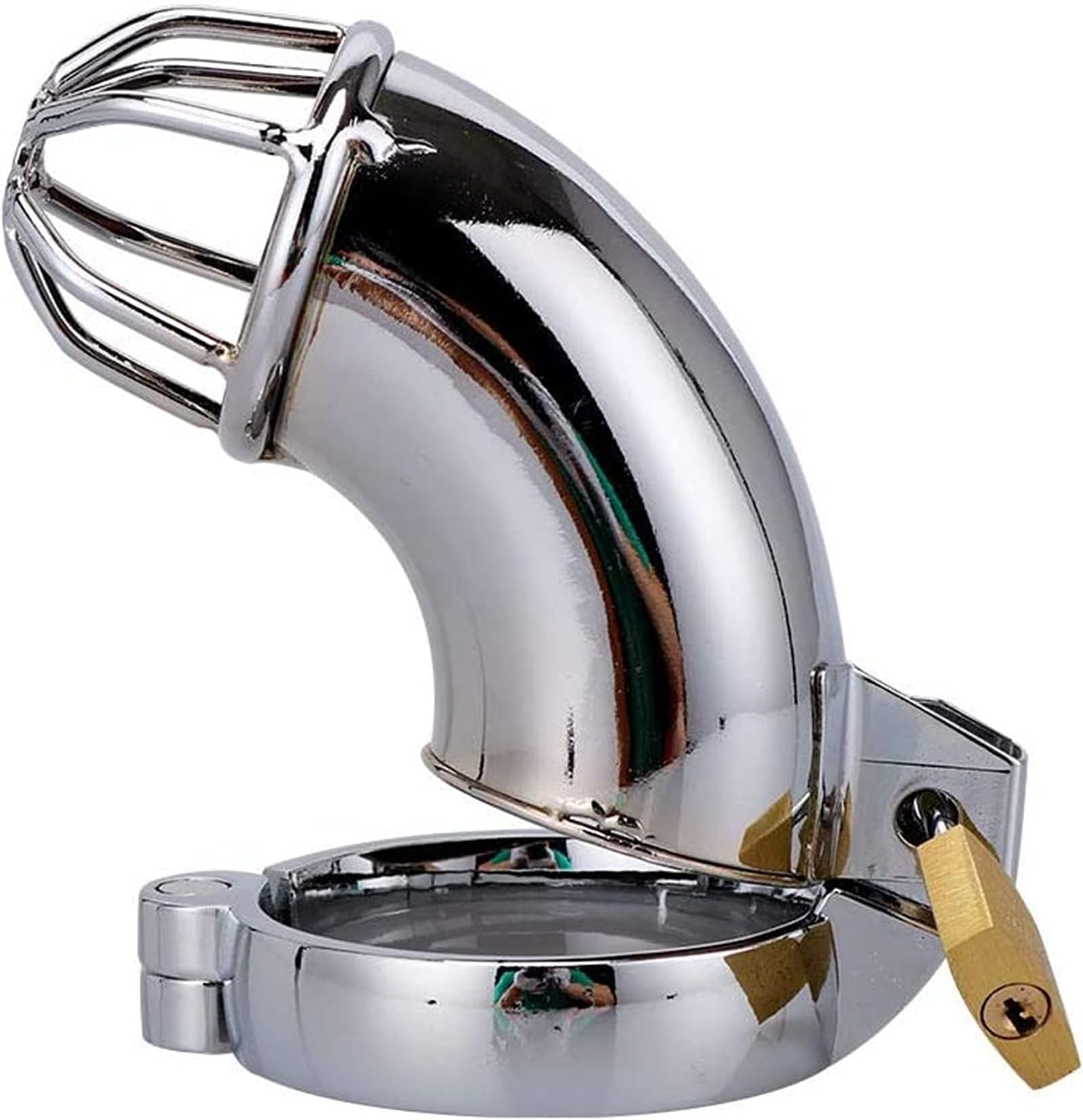 Male Metal Penis Cage Chastity Belt, SM Anti Masturbators Chastity Lock Stainless Steel Chastity Cage Sex Toys for Men Chastity Cock Cage(Ring Ø 40mm)