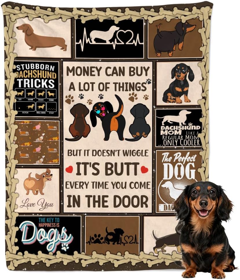Dachshund Flannel Fleece Blanket Throw Couch Microfiber Soft Cozy Lightweight Luxury Bed Blanket 50"x40"for Kids