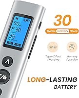 Vista 3 de 30 Modes TENS EMS Unit Compact Muscle Stimulator for Pain Relief, Rechargeable & Portable Dual Channel EMS TENS Machine with 30 Intensity Levels, 12