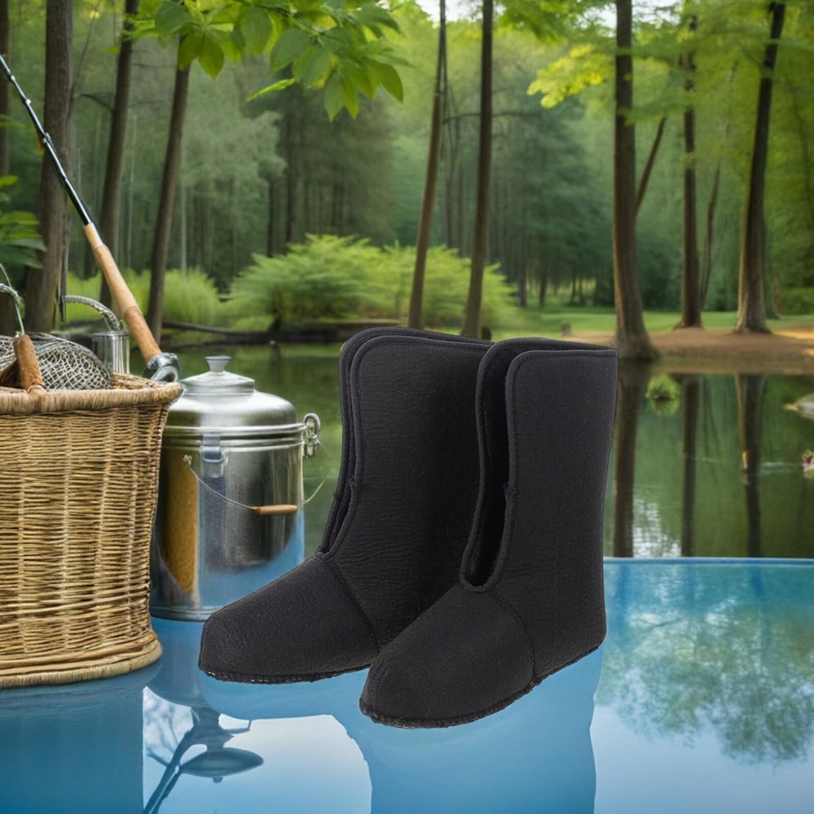 Mikinona Doublure de de Neige Chaude doublures de Bottes de Neige Black
