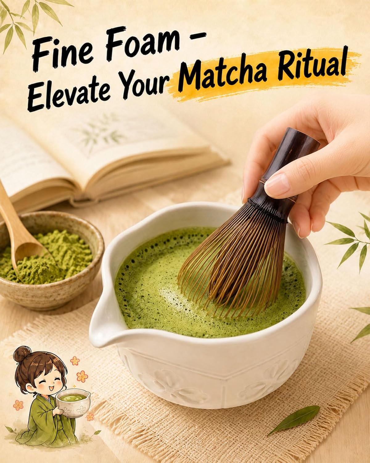 Authentic Shin Chasen Matcha Whisk – 6+ Year Aged Purple Bamboo, Handcrafted for Ceremonial Grade Matcha, Traditional Japanese Tea Ceremony Tool