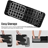 Vista 4 de Adjustable Exercise Workout Aerobic Stepper Step Platform Trainer Gris