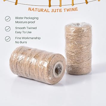 Clothes Pins, Small Clothes Pins for Photos, 1.4'' 100 PCS Natural Birchwood Mini Clothes Pins, 328 Feet Natural Jute Twine and Colorful Clothespins for Photos, Crafts, Baby Shower, Display Artwork