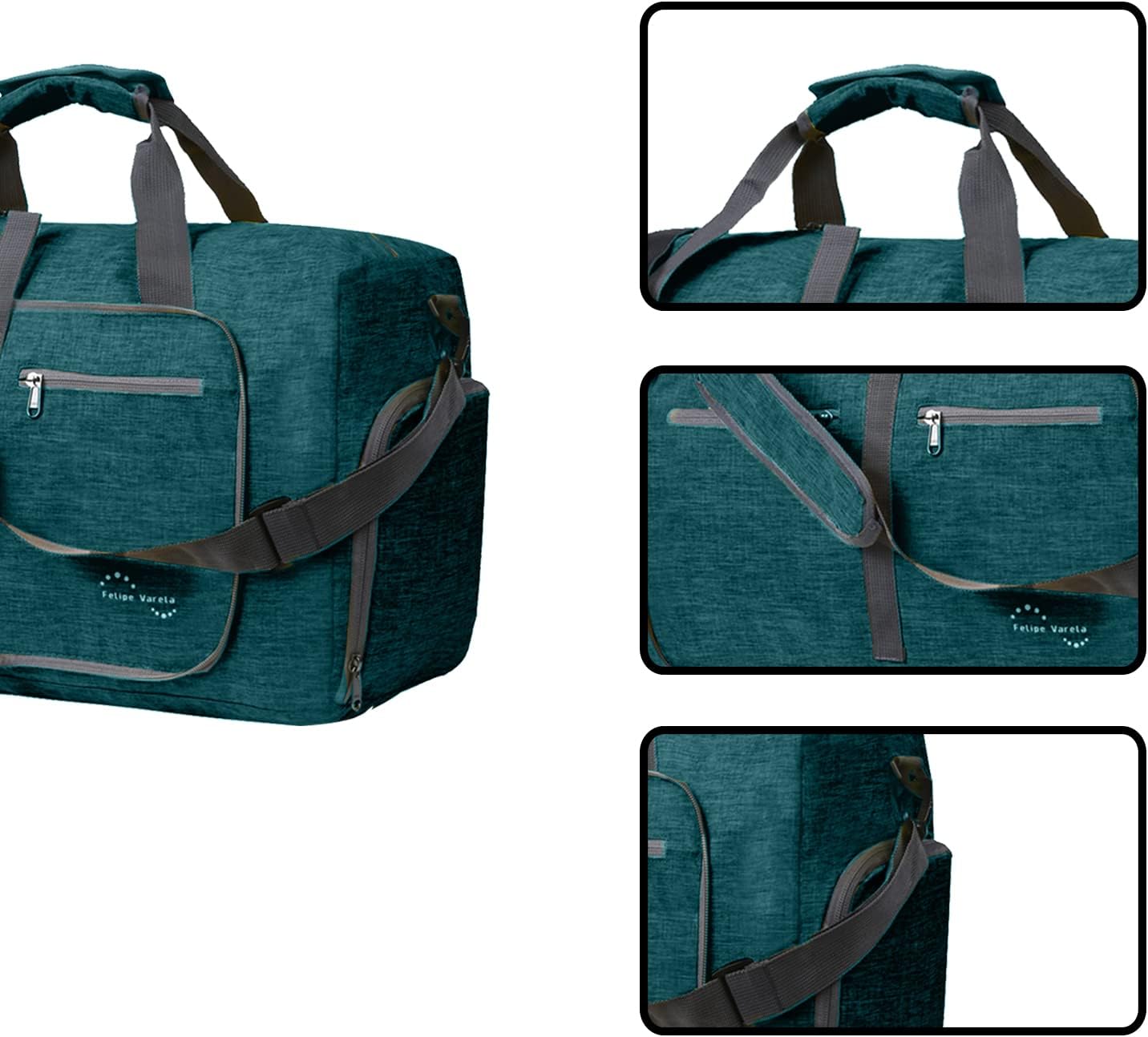 Felipe Varela 65L Duffle Bag with Shoes Compartment and Adjustable Strap,Foldable Travel Duffel Bags for Men Women,Waterproof Duffel Bags