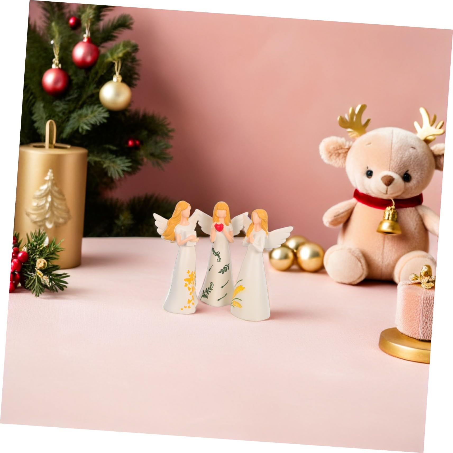 3 Piezas De Ángel De Navidad para Decoración del Hogar Ángel De Mesa Decoración De Repisa Navideña De Recuerdo De Boda