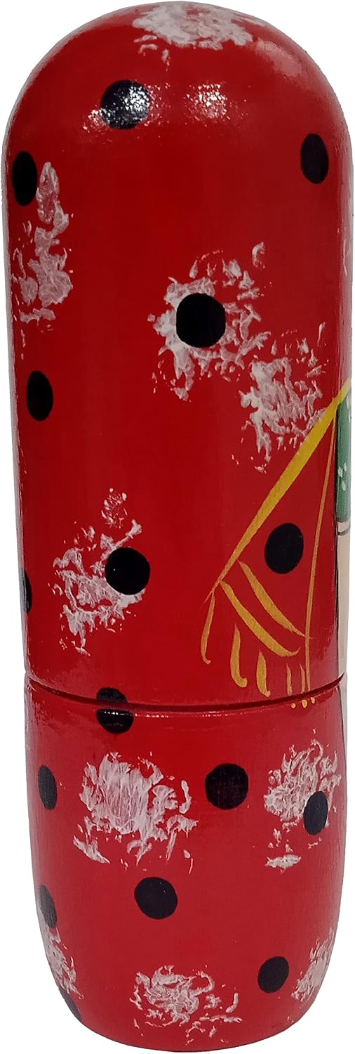 Purpledip Wooden Nesting Dolls Indian Folk Lady: Set of 5 Hand Painted Russian Matryoshka Decorative Boxes (11702)