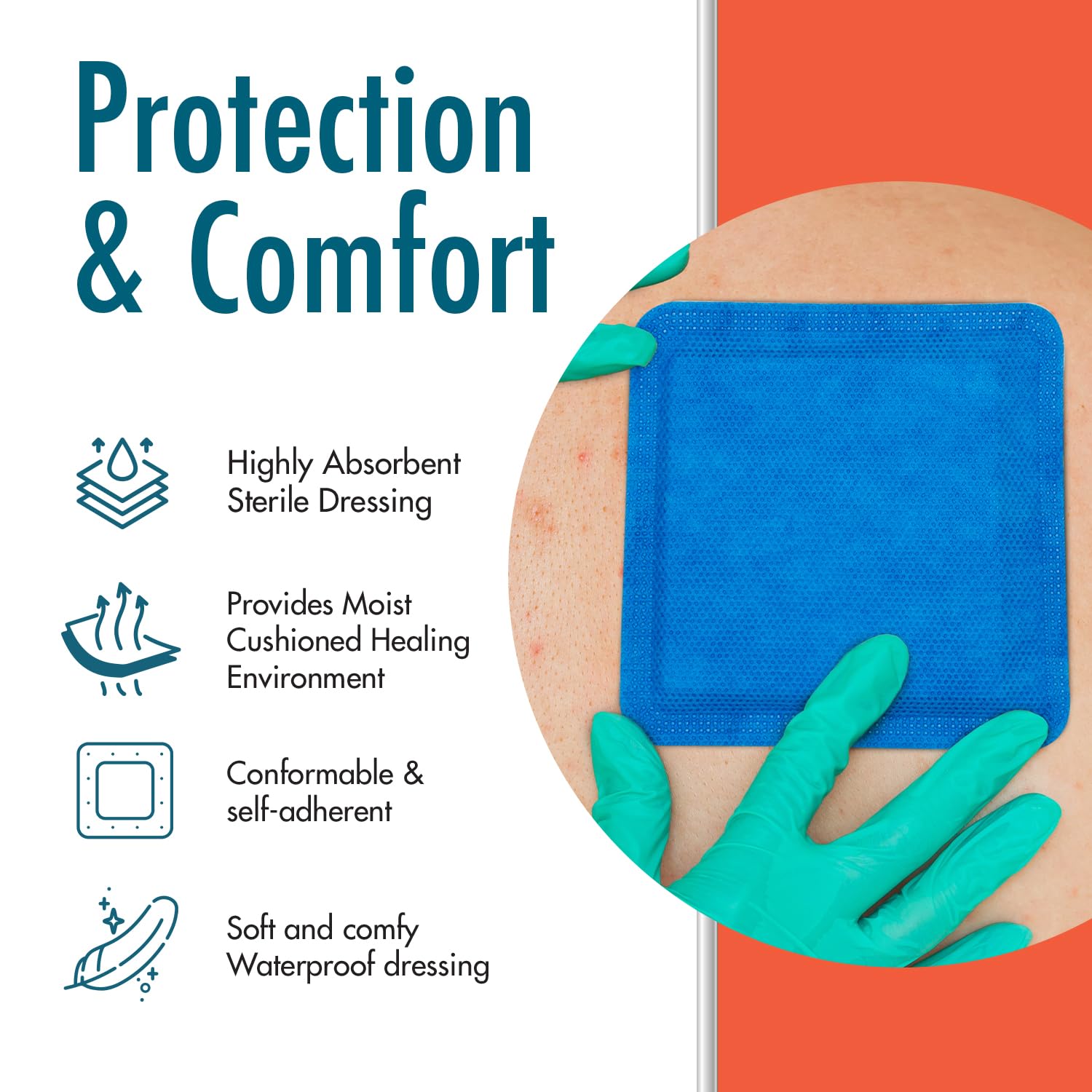 Dynarex Dynasorb Sterile Super Absorbent Self-Adherent Wound Care Dressing Bandage, 10 Count