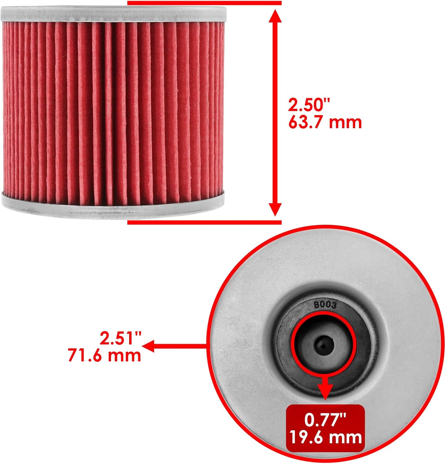 Powersports Replacement Parts For Suzuki GSXR250 GSX-R250 GSXR 250 1987-1989 Oil Filter 3-Pack Mod-C33C-51324