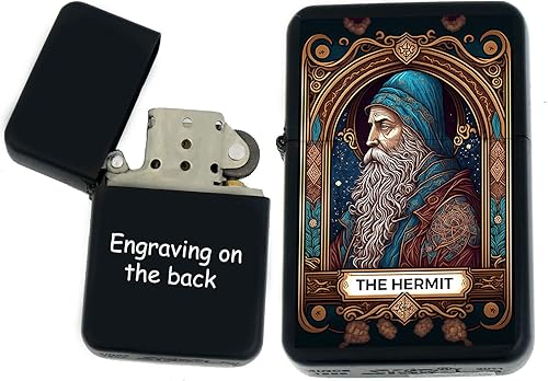 Miniatura 5 de Tarjeta de tarot personalizada, tarjetas de arcanos principales disponibles, regalos coleccionables únicos infinitos negros mate encendedores a