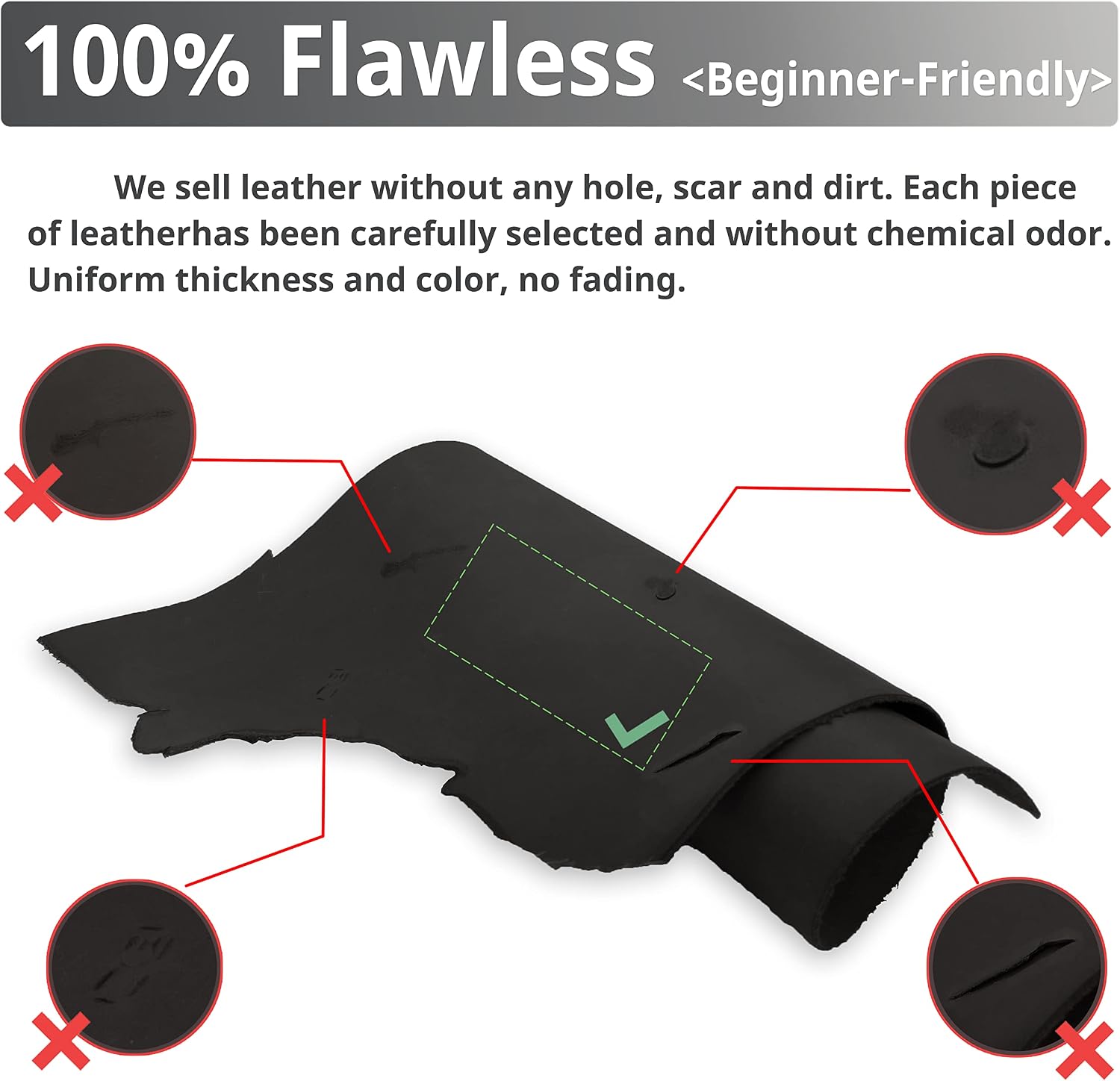 Muse Craft Flawless 12''X24'' 5-6oz Black Full Grain Cowhide Tool Leather image 2