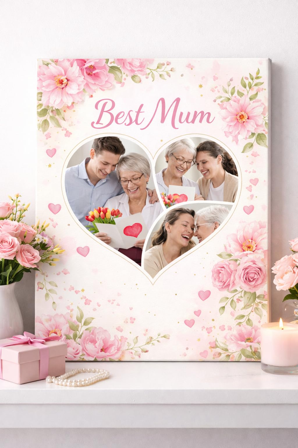 Star Online Personalised Canvas Photo Prints Pictures Birthday Frames Gifts For Mum,Dad Custom & Wall Art Holiday Memory (20x25cm (8x10in)) — view 9