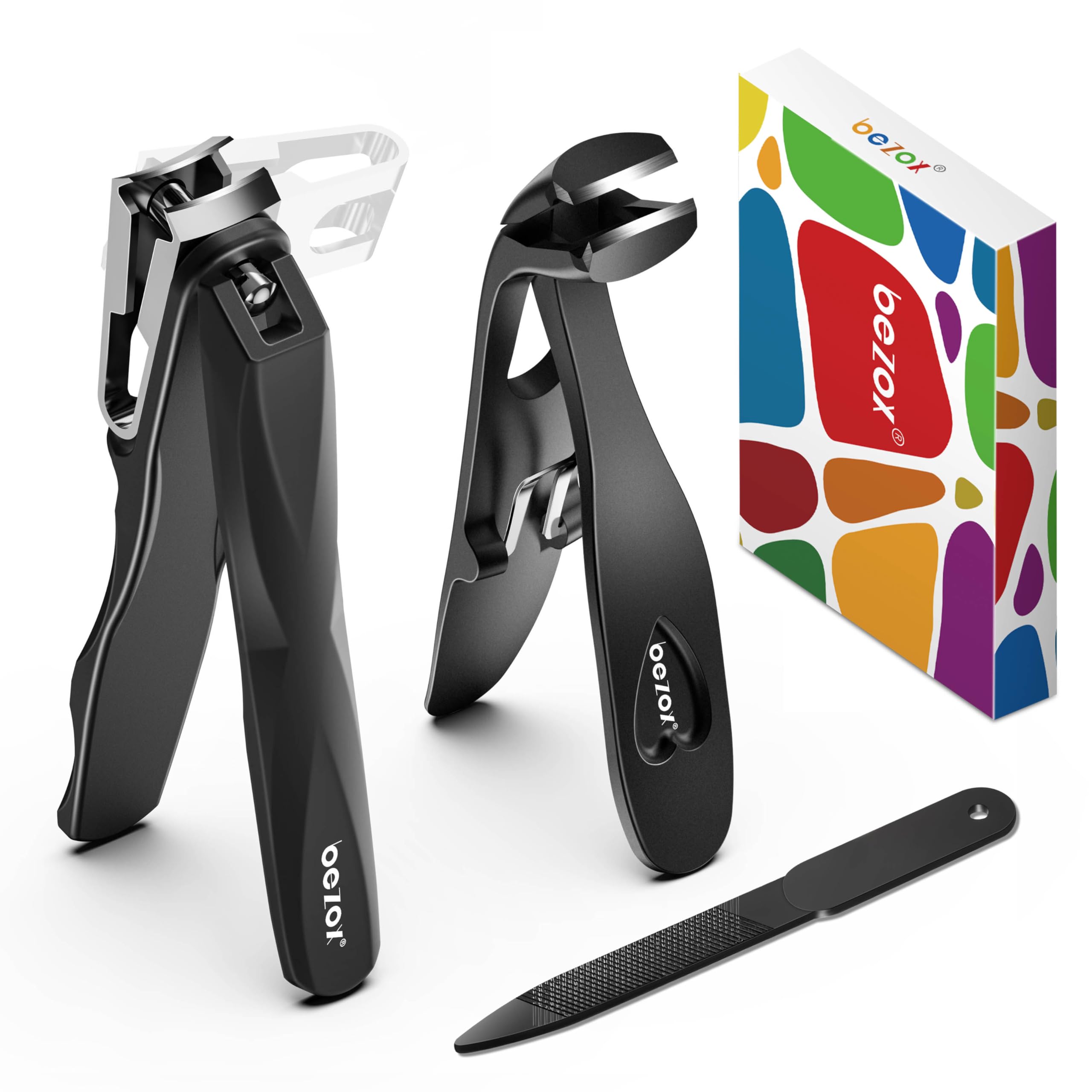 BEZOX 2 Stück Nagelknipser Set, Ultra Wide Jaw Opening Nagelknipser für Fingernagel und Fußnägel, Premium Edelstahl Ultra Sharp Sturdy Finger Nagelknipser