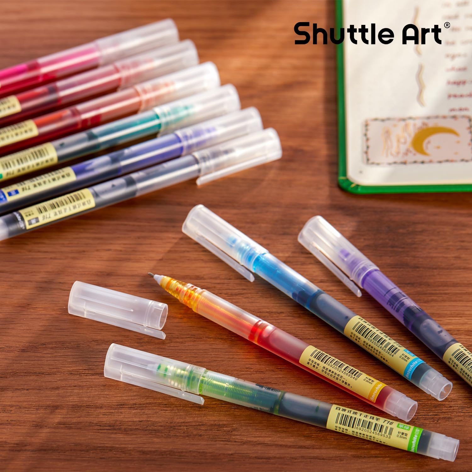 Shuttle Art Liquid Ink Rollerball Pens, 10 Bright Colors Quick Drying 0.5mm Extra Fine Point Long Lasting for Writing Journaling Taking Notes Doodling School Office Home - Image 7