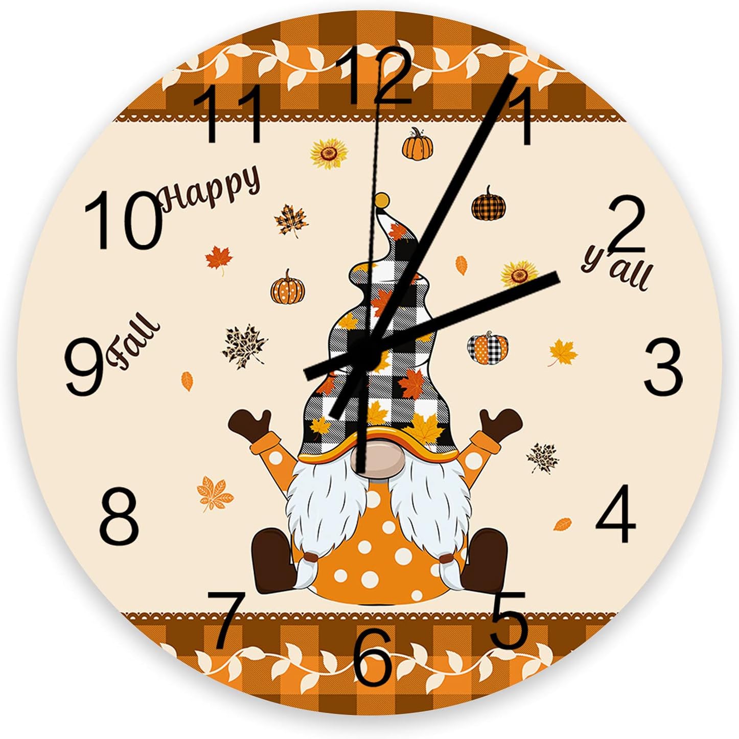 Savannan Wooden Wall Clock 12" Mid Century Abstract Geometric Color Block 3 D Yellow Black Gray Battery Operated Silent Non-Ticking Round Hanging Wall Clock for Living Room Bedroom Office Kitchen