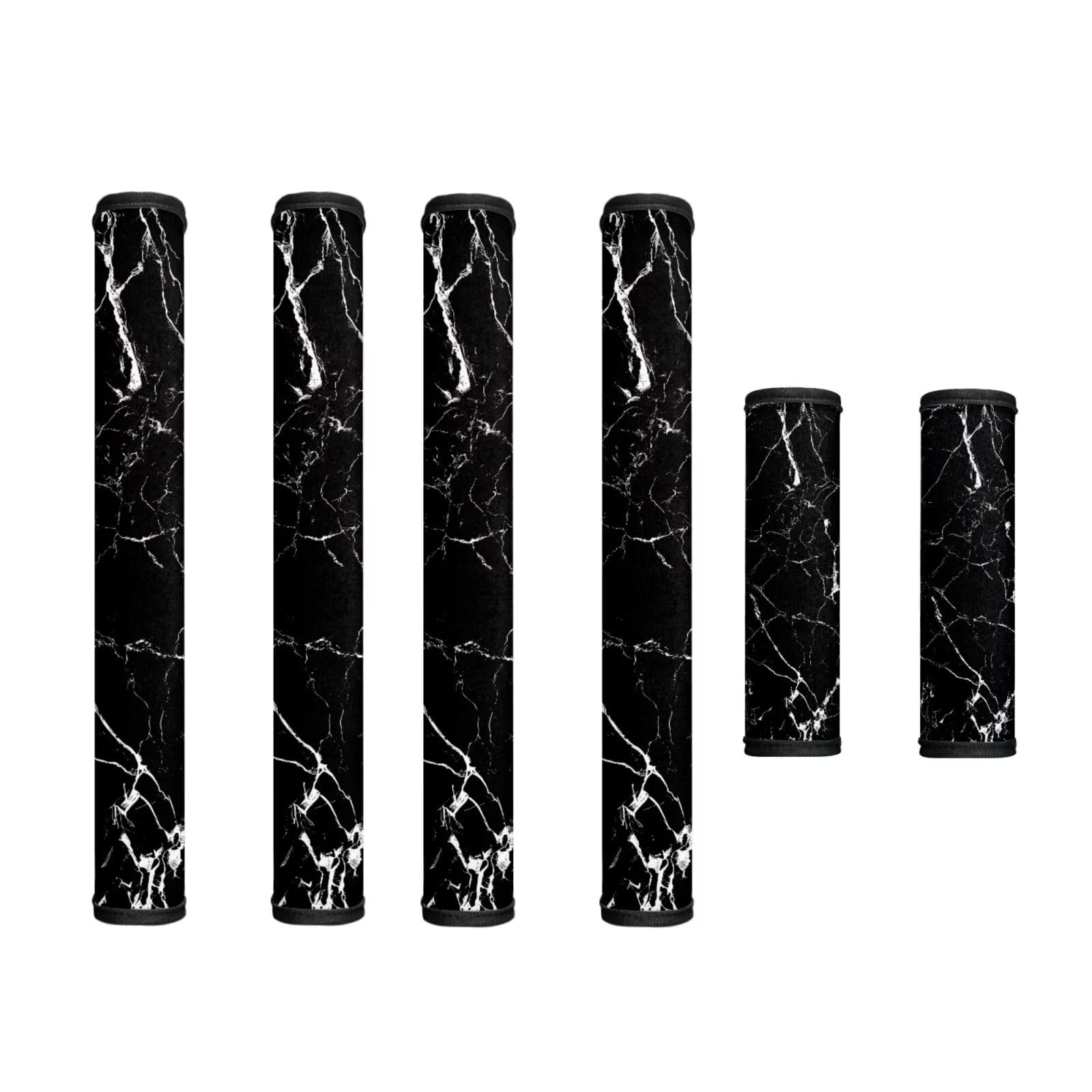 6 PCS Refrigerator Door Handle Covers Kitchen Appliances Handle Protector Washable Door Cloth Protector Keep Off Smudges, Stain, Wear and Tear, Black Marble White Crack