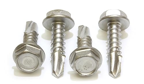Miniatura 4 de Tornillos autoperforantes de cabeza hexagonal de acero inoxidable, tornillos autotaladradores, elegir tamaño y cantidad., #10