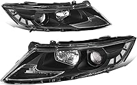 Vista 1 de DNA MOTORING HL-OH-KOPT11-BK-CL1 - Par de faros halógenos reflectores transparentes negros compatibles con modelos híbridos Optima Exclude