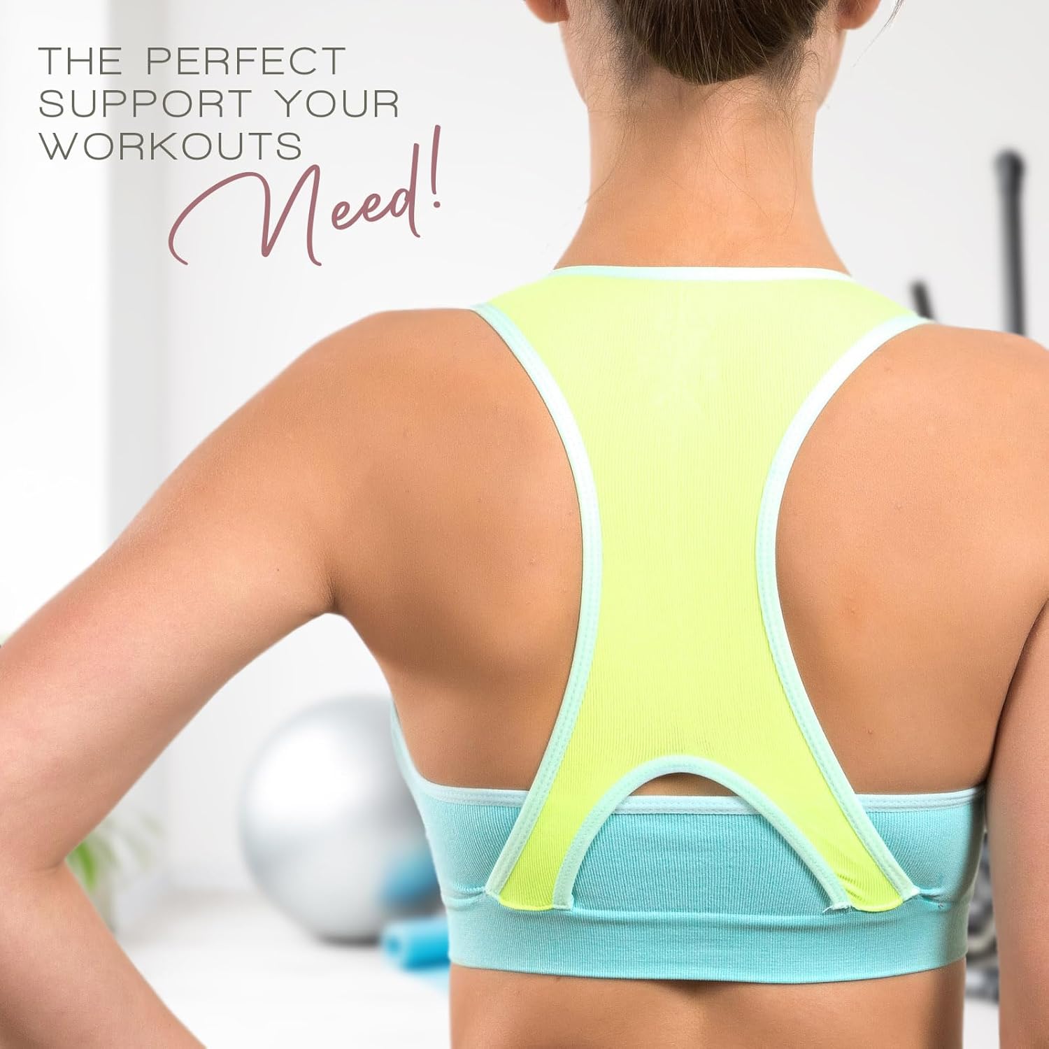 Alyce Ives Intimates Womens Sports Bra, Pack of 4| Wireless Workout Bras for Women |Padded Sports/Gym/Exercise Bras - Image 3