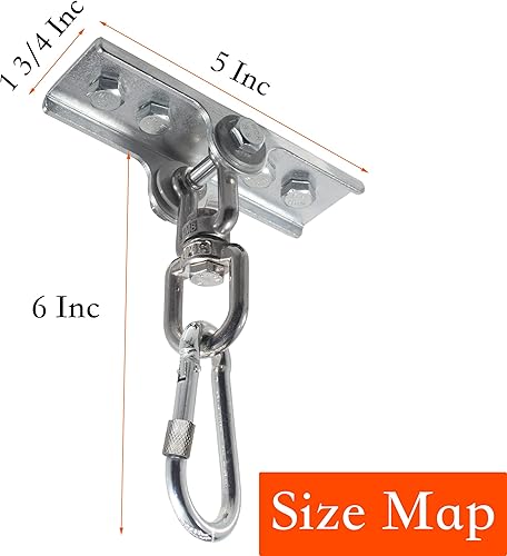 Miniatura 5 de Soporte giratorio mejorado para bolsa pesada de 360 grados para perforación, yoga, gimnasio, columpios y hamacas, colgador para boxeo y colgar