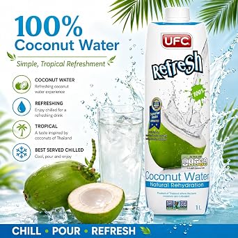 UFC Coconut Water 1 Litre – Pure Coconut Water Drink | Natural Refreshing Beverage | Ready to Drink | No Added Sugar (Pack of 1)