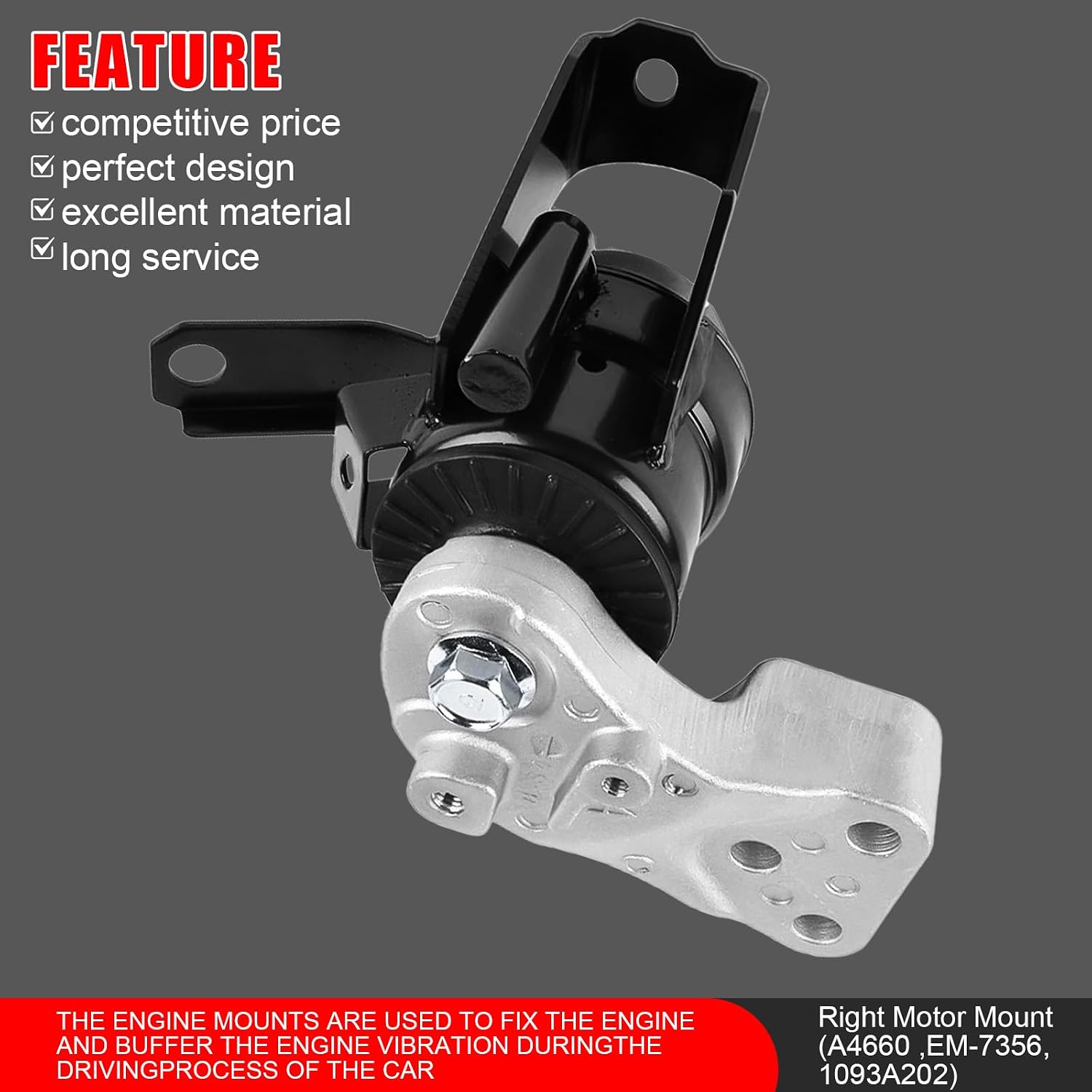 3 Pcs Engine Motor Mount and Transmission Mount Kit Compatible with Mitsubishi Mirage 2014-2022, Mirage G4 1.2L 2017-2022# A4695 A4659 EM7359 2910A106 1092A096 1093A146 2910A318 8010107 8010104