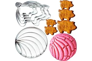 Mexican Concha Cutter Mold Bread Maker 4.1" Cutter With 5pc Pig Cookie Molds