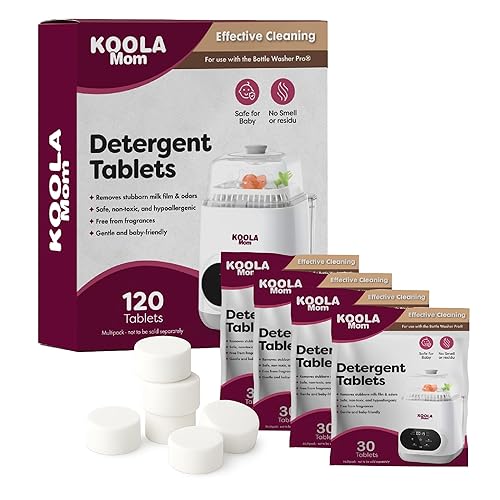 KoolerThings Pastillas de lavado oficiales de detergente para Momcozy Baby Breeza, Grownsy & All Lavadoras de botellas - Limpiador sin fragancia