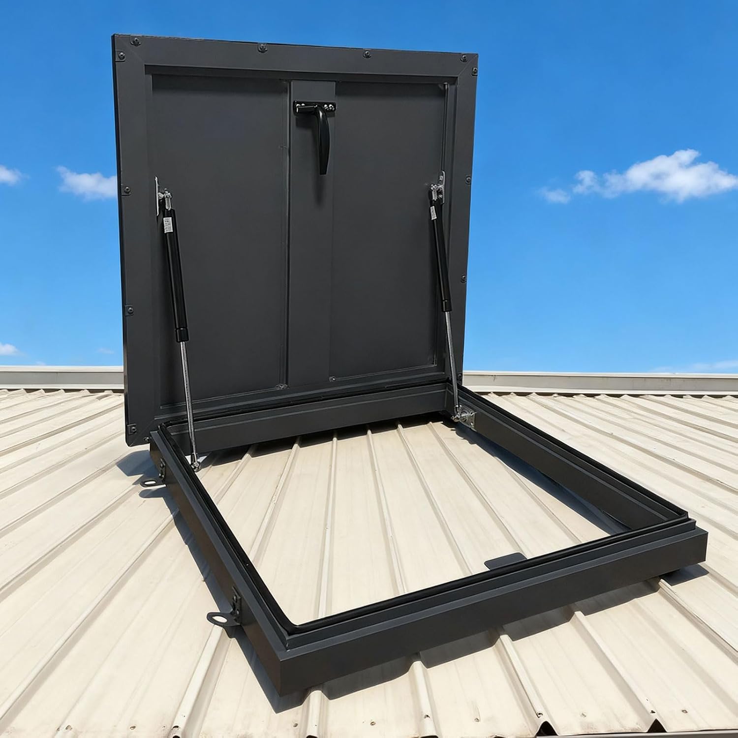 Roof Access Hatch Door - Basement Exit Caps Galvanized Steel Emergency Access Lid, Waterproof Metal for Home, Commercial Buildings Sturdy