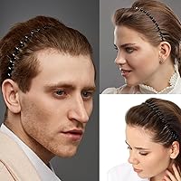 Vista 2 de BOYIVI 10 piezas de diadema ondulada de metal antideslizante unisex moda deportes al aire libre aro simple elástico pelo accesorios