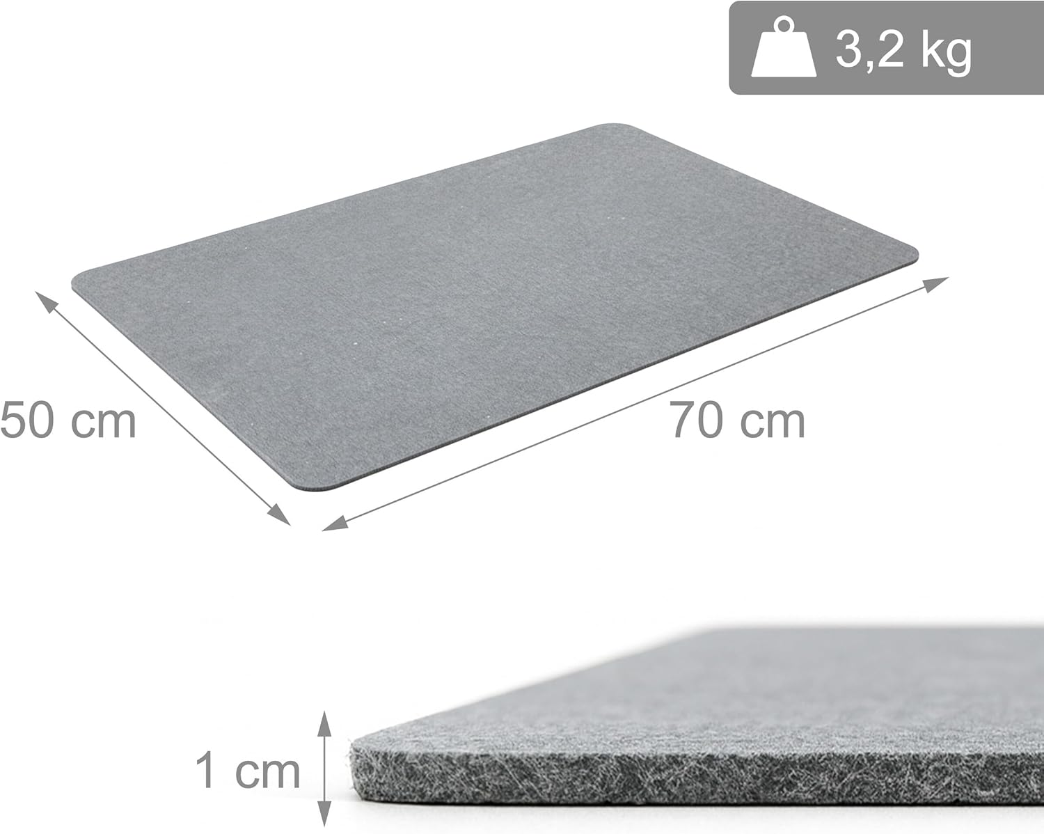 Relaxdays Diatomaceous Earth Bath Mat 50x70cm Water Absorbent Quick Dry Non Slip Bathroom Rug Grey