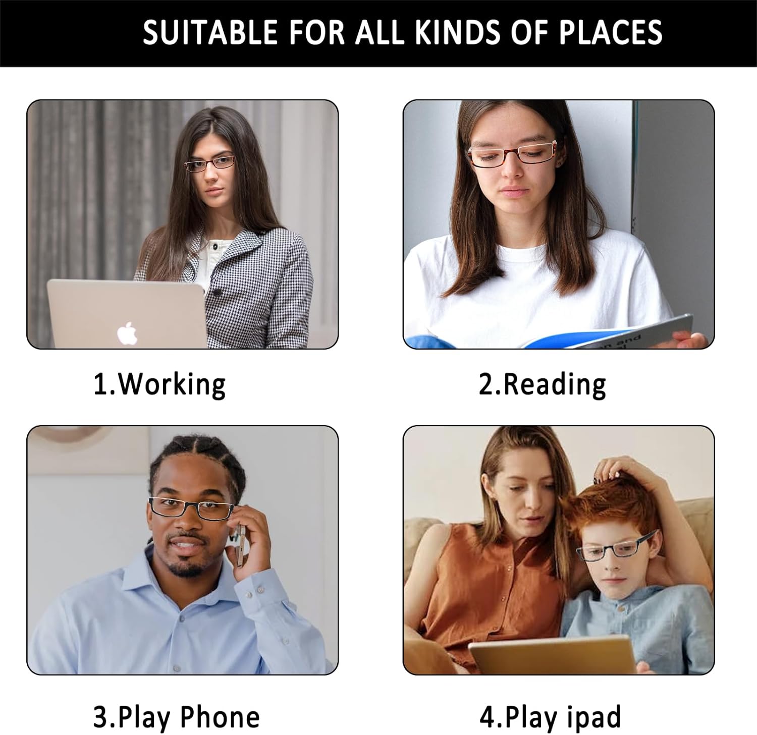 Kerecsen Half Frame Reading Glasses for Men & Women, Lightweight Comfort-Fit Design with Spring Hinges - Image 6