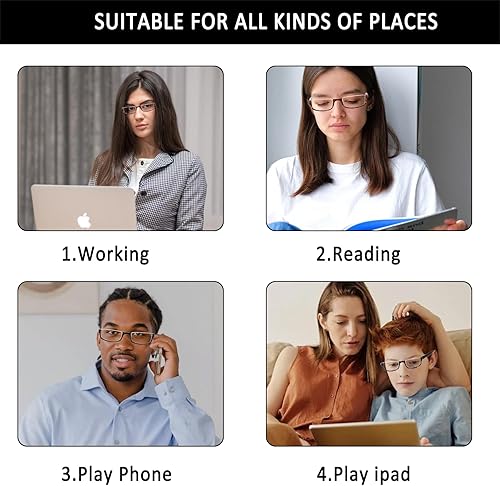 Miniatura 6 de Kerecsen Paquete de 5 lentes de lectura para mujereshombres, lectores de marco de media luna con bisagras de resorte