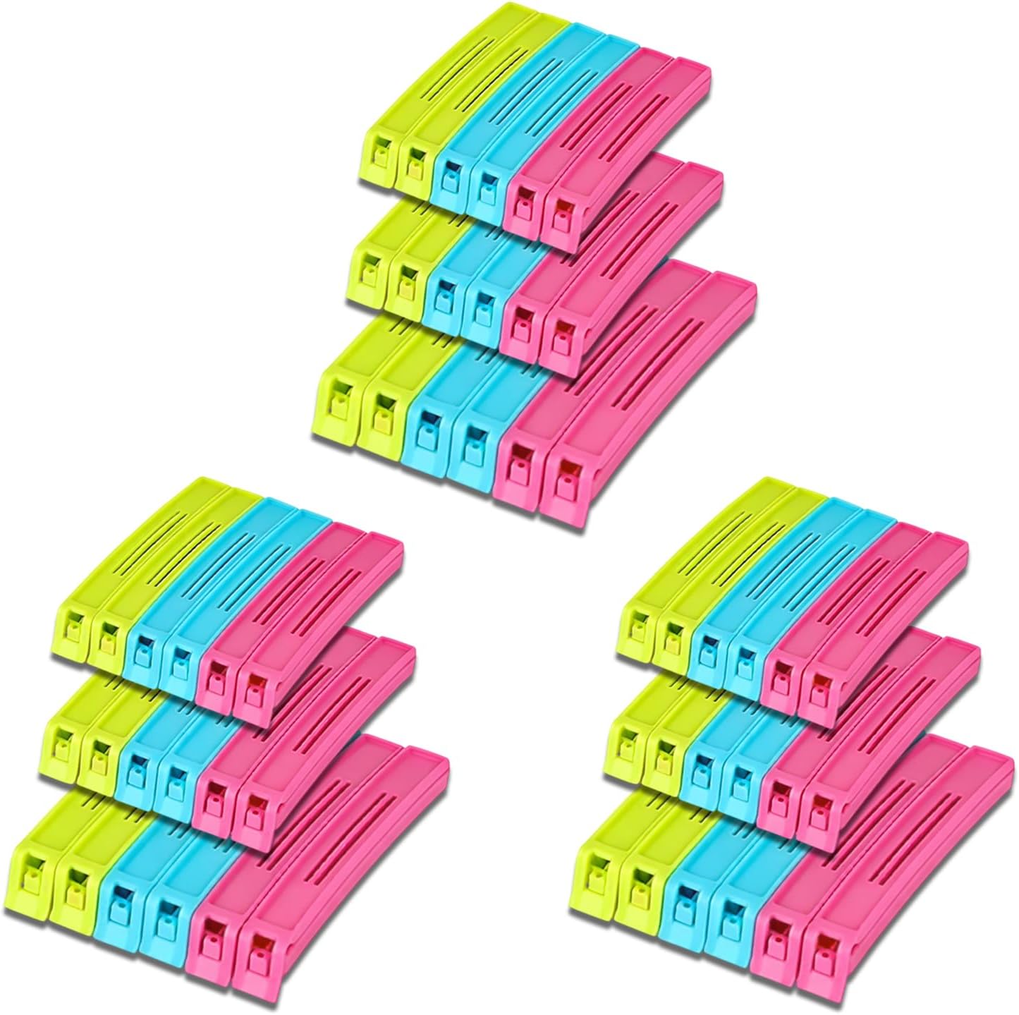 Gambit Multipurpose Food Snack Plastic Bag Clip Sealer/Packet Sealer Clamps/Manual Vacuum Bag Sealer/Food Pouch Clip/Bag Zipper for Home Kitchen (Multicolor) - 54pc