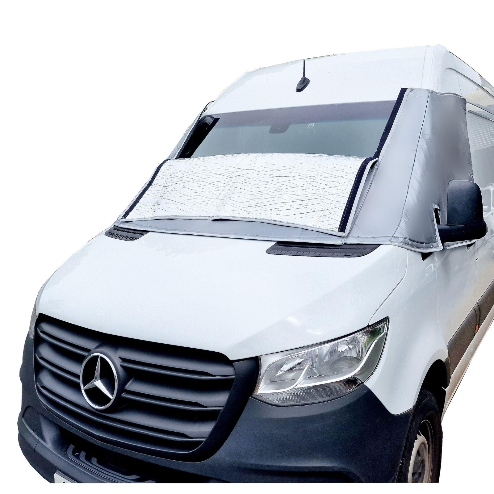 Marvix Außen Thermofenstermatte Silber Thermoschutz Abdeckung für für Sprinter ab 2018 Außenisoliermatte Wohnmobil Abdeckung Sonnenschutz