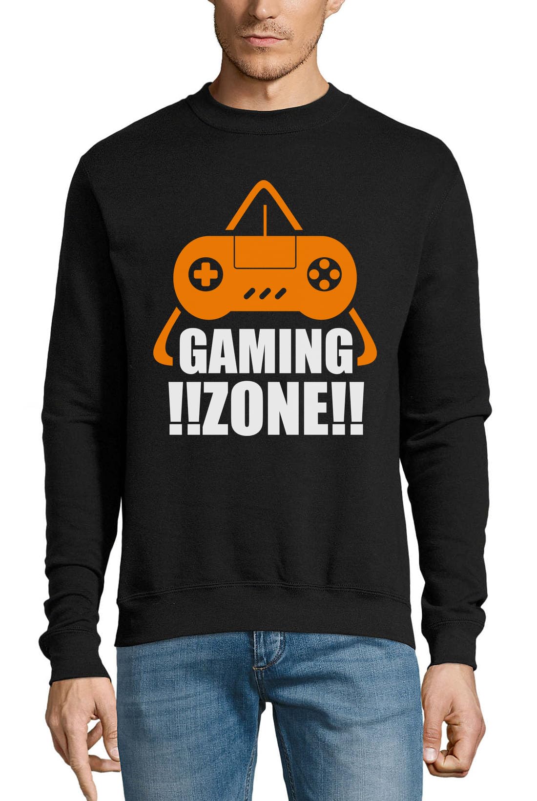 Pull en coton noir Gaming Zone anti-froissement taille M à XL