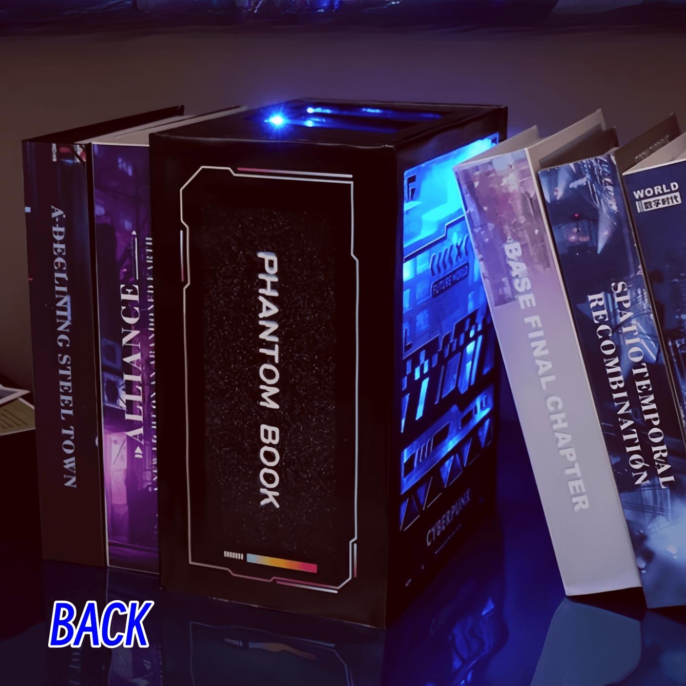 DIY Assembling Booknook Kit : World Towns and Fantasy Themes, Multicolored Lights, Beginner-Friendly, English Instructions (Cyber World)
