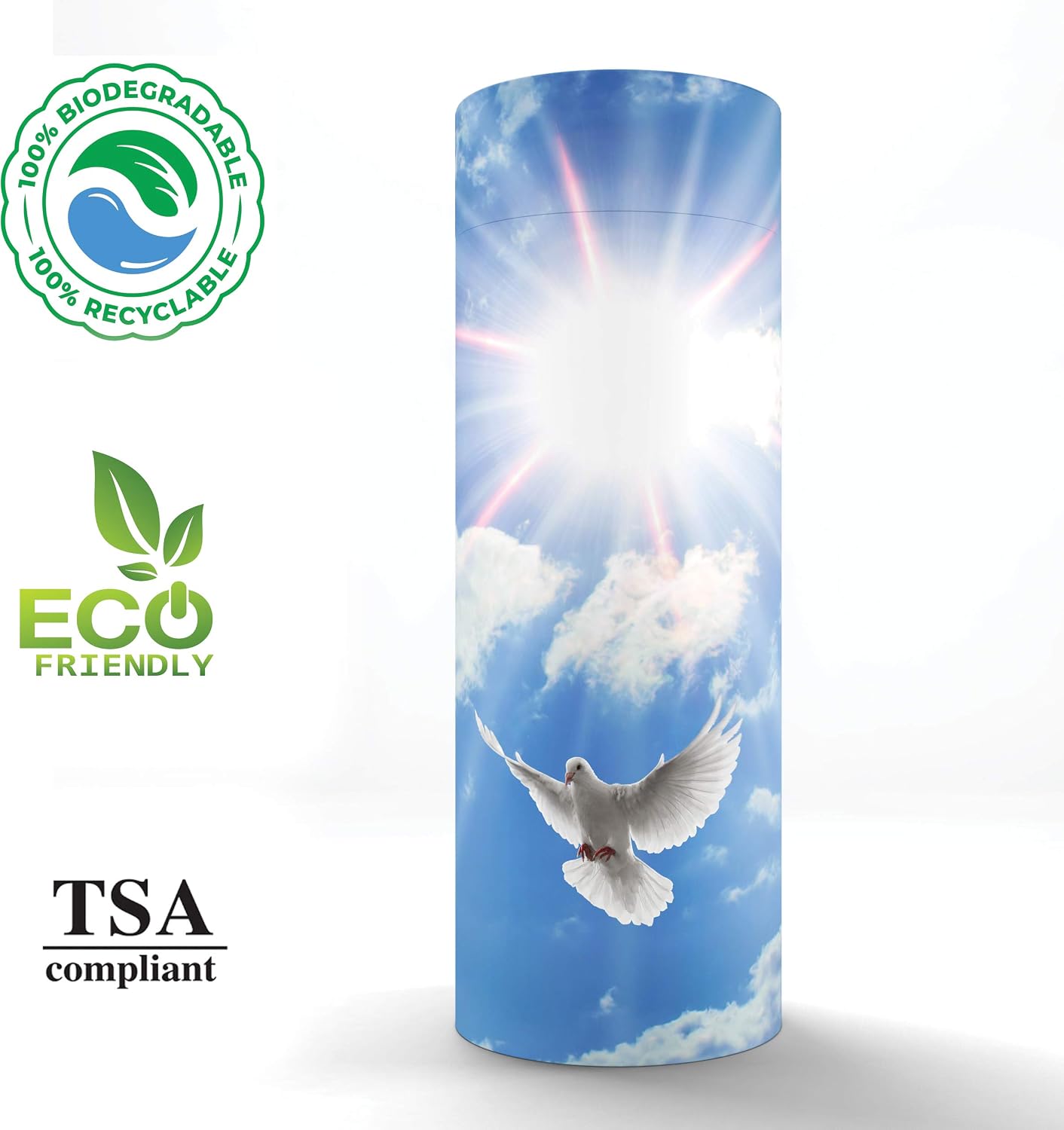 Holy Dove Scattering Tubes for Human Ashes TSA Approved Scattering Urn and Eco-Friendly Biodegradable Urns for Human Ashes & Biodegradable Urn for Burial at Sea image 2