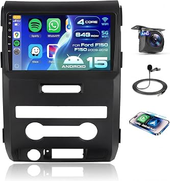 4G+64G for Ford F-150 2009-2012 Car Radio Upgrade with DSP Wireless Carplay Android Auto, Sellrich 9 inch 1280P Touch Screen Car Stereo Bluetooth 5.0 GPS WiFi FM/RDS Mirrorlink SWC Backup Camera