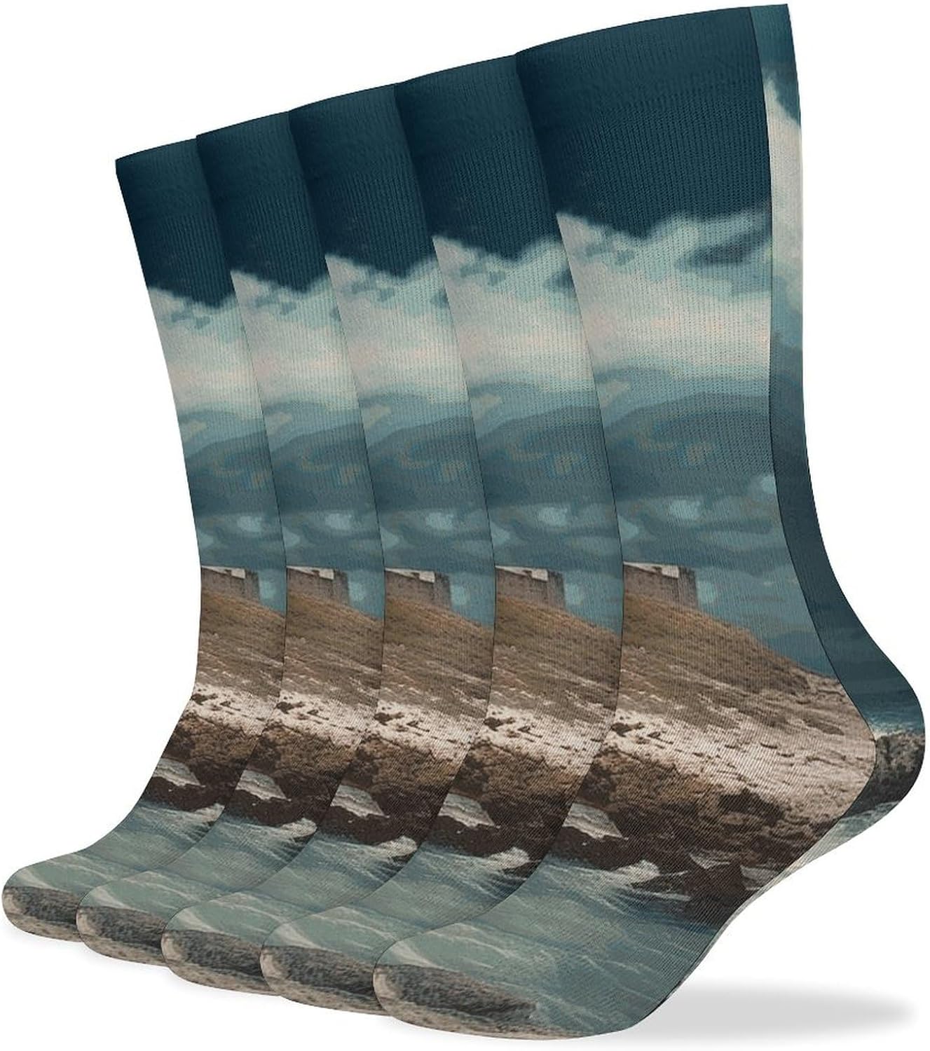 Lighthouse Seaside Knee High Socks Cozy Knee High Socks Soft Mid-Length Sock for All Seasons Daily Wear Adult