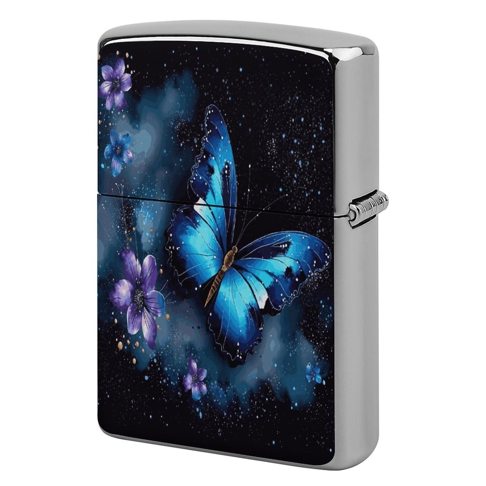 Fekiloot Style Galaxy Blue Butterfly Lighter Case Cover Lighter Holder