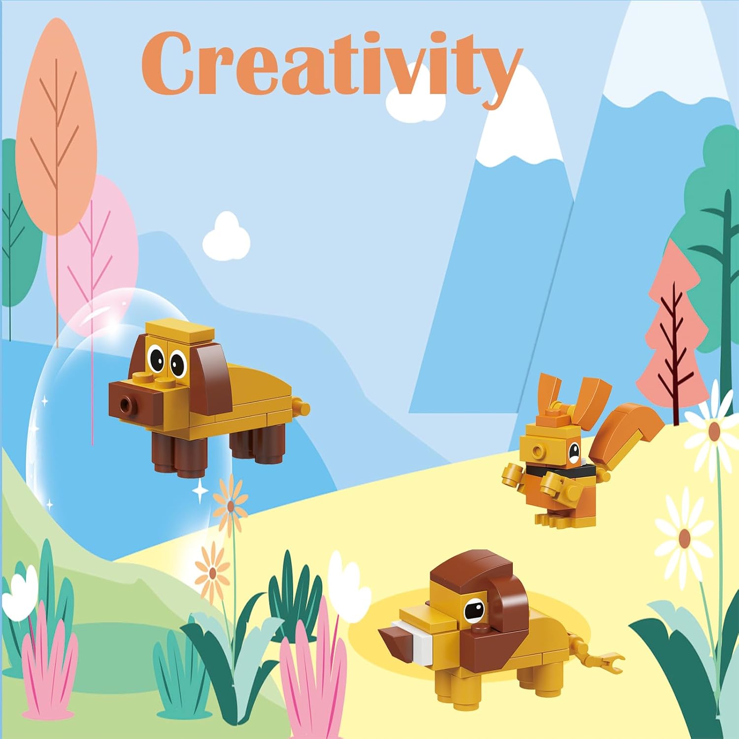 BRICHBROW Animals Building Blocks, Party Favors for Kids,Gifts Kids Prizes, Goodie Bag Fillers Carnival Prizes,Birthday (12 in 1 Animal)