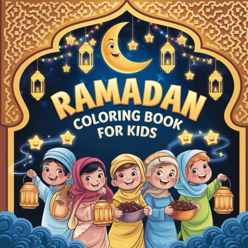 Ramadan Coloring Book for Kids.: Simple and Big Ramadan Designs for Toddlers and Preschoolers – 50 Adorable Illustrations of Mosques, Lanterns, ... with Bold Thick Lines (8.5 x 8.5 Inch)