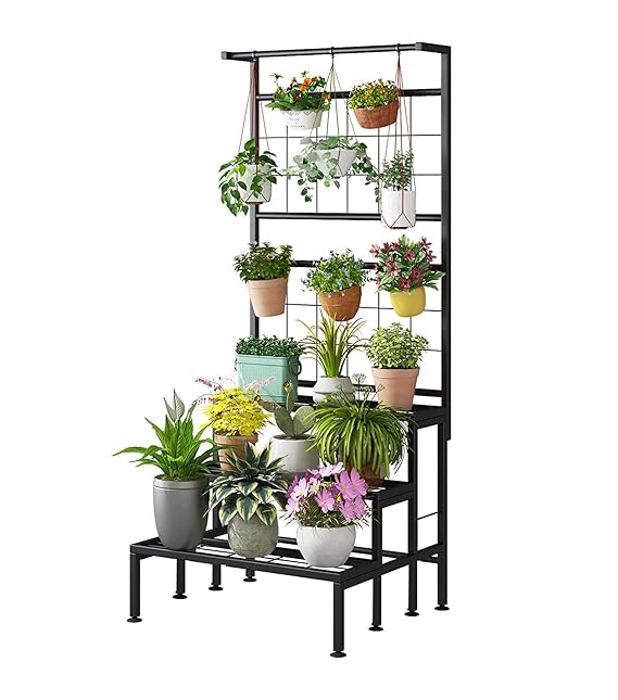 IRON LANDS SOLID 3 TIER Hanging Plant Stand Planter Shelves Flower Pot