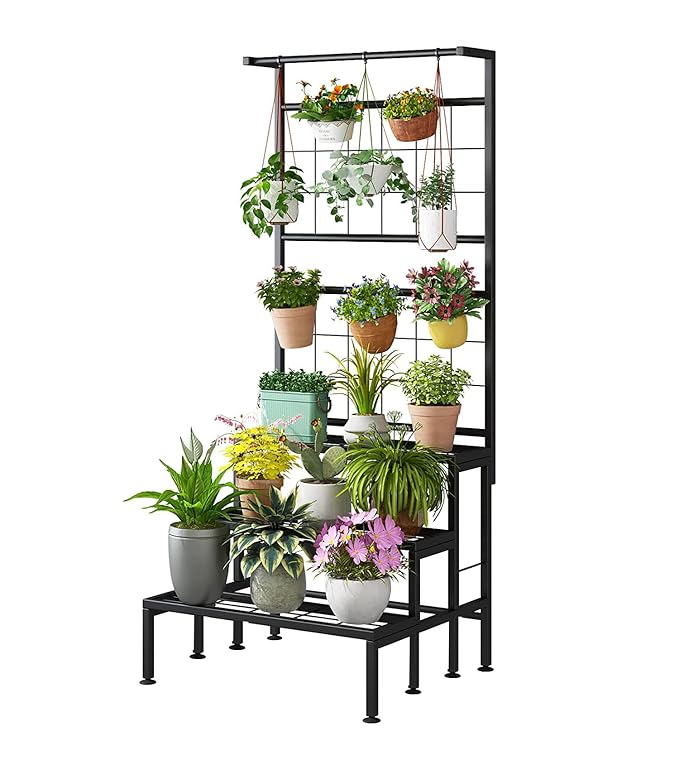 IRON LANDS SOLID 3 TIER Hanging Plant Stand Planter Shelves Flower Pot