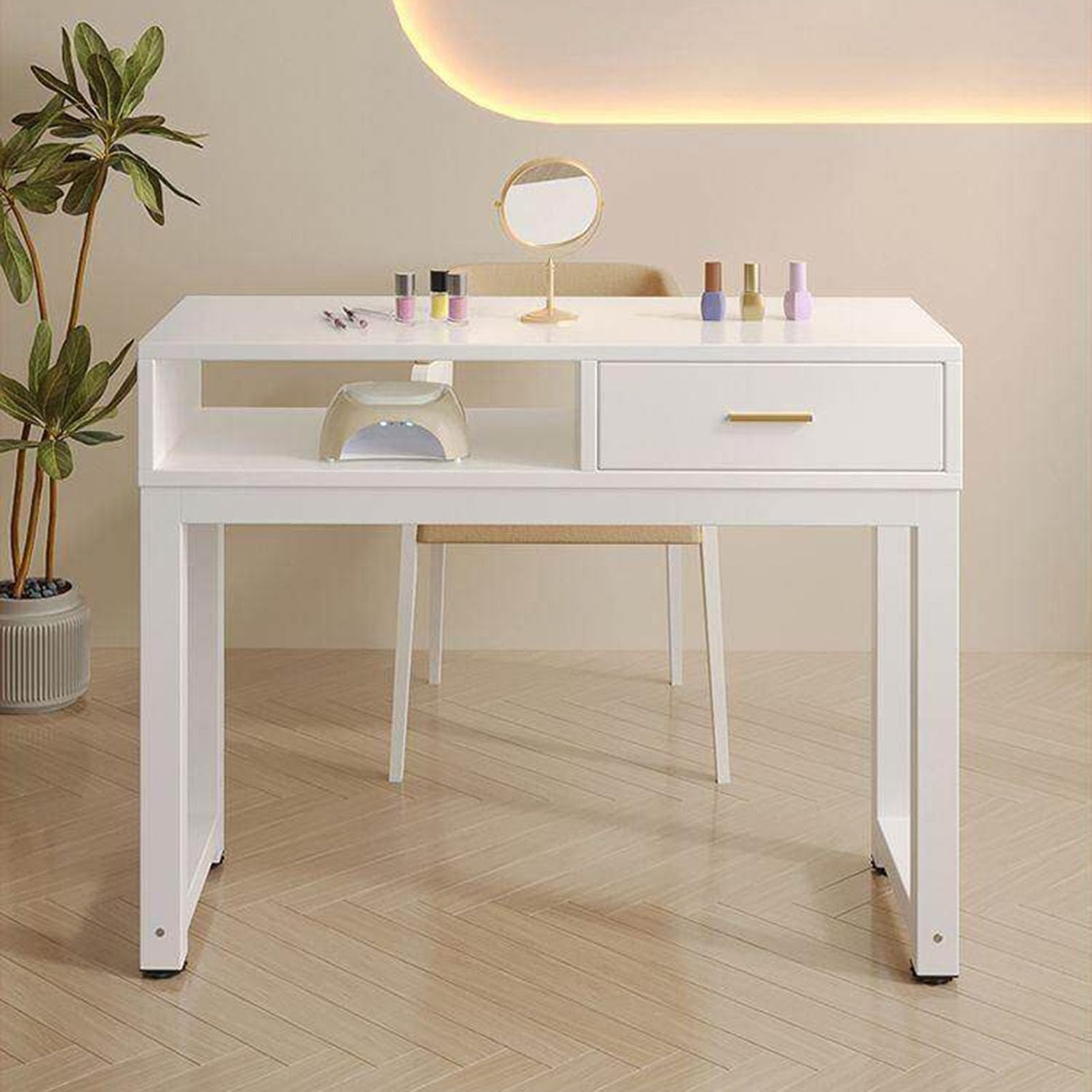 Generico Tavolo Manicure Professionale per Nail Tech ，Casa Nail Tavolo Salone di Bellezza Nail Tech Station ，organizzatori di Trucco con cassetti ，Salone chiodo Stazione Stilista Attrezzature