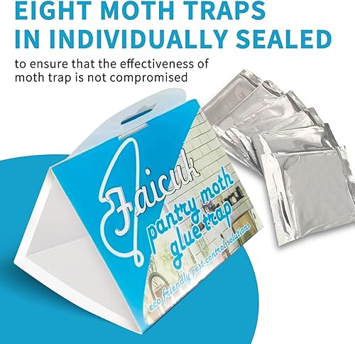 Miniatura 7 de Faicuk Trampas para polillas de despensa con atracción de feromonas para el hogar, la cocina y el almacén, inodoro, sin insecticidas y no tóxicas