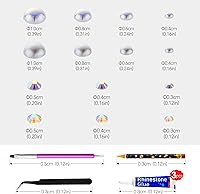 Vista 4 de 60g de perlas blancas de parte trasera plana con diamantes de imitación para manualidades, tamaño mixto de 3mm-10mm, color AB, redondas, mitad