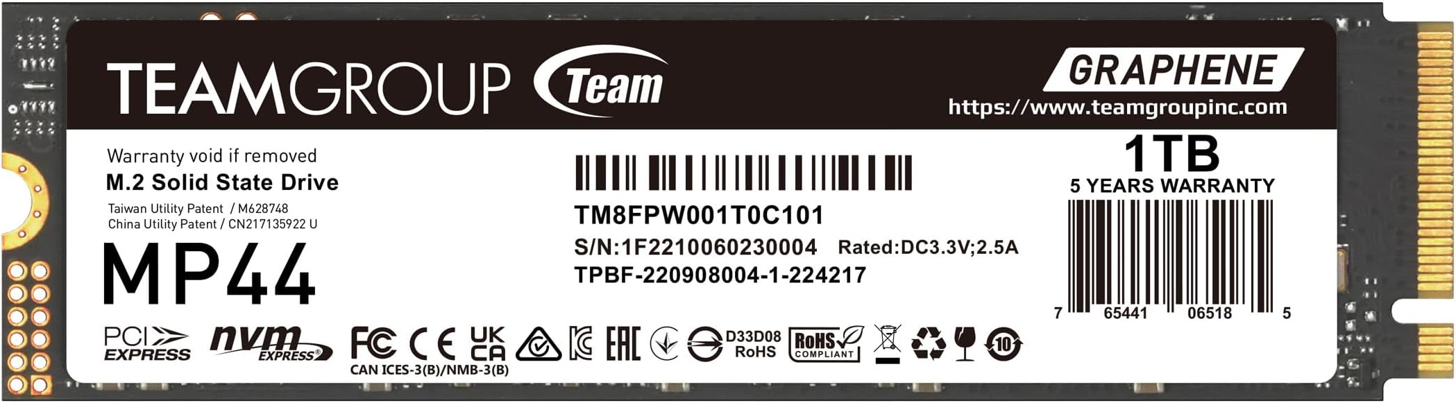 TEAMGROUP SSD Team MP44 M.2 1TB PCIe G4x4 2280, Black